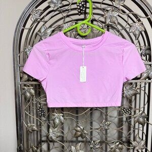 "SMOOTHIEZ" by Aerie - Youth Size Medium Pink Crop Top - NWT's